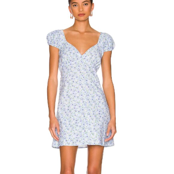 BOYISH The Dusty Puff-Sleeve Mini Dress Size 4 - Picture 1 of 12
